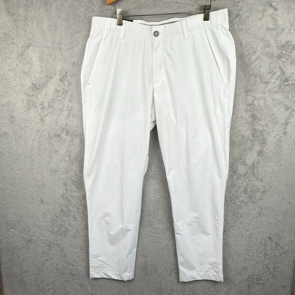 Under Armour Golf Pants Mens 36x30 White Tapered Stretch Performance Chino NWT